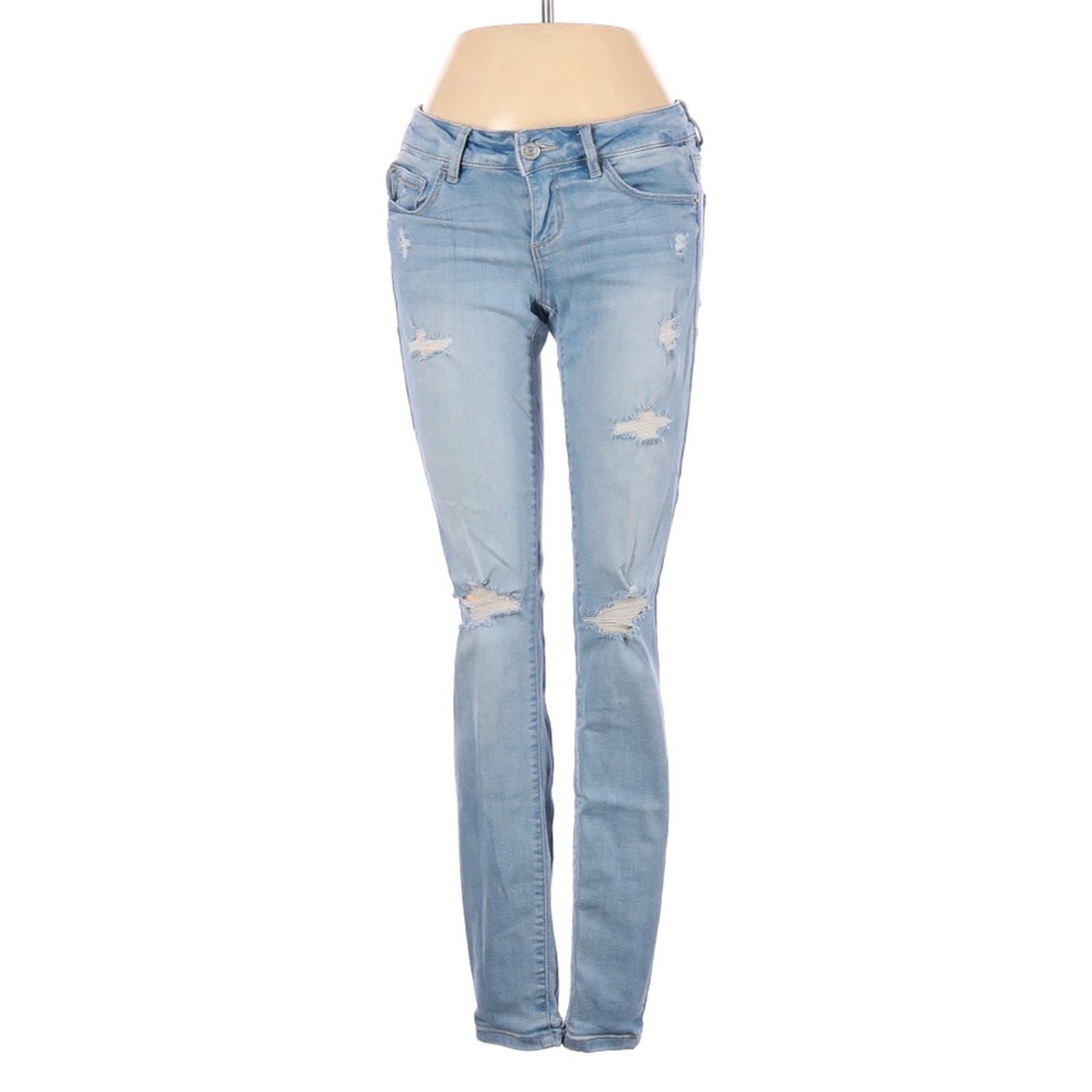 Garage Light Blue Ripped Skinny Jeans